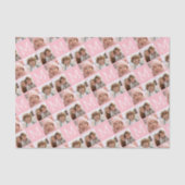 Blush Pink Trendy FotoCollage mit Monogramm Seidenpapier (Vorderseite)