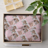 Blush Pink Trendy FotoCollage mit Monogramm Seidenpapier (Geschenk)