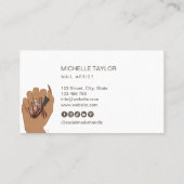 Blush Pink Trendy Glitzer Moderner Nagelkünstler Visitenkarte (Rückseite)