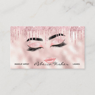 Blush Pink Tropfen Lashes Schönheitsbeweis Karte