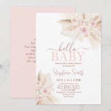 Blush Pink Tropical Desert Baby Dusche Einladung