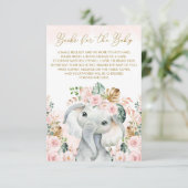 Blush Pink Tropical Floral Elefant Buch Begleitkarte (Stehend Vorderseite)