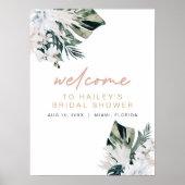 Blush Pink Tropical Palm Pampas Brautparty Post Poster (Vorne)