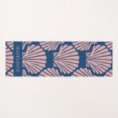 Blush Pink Tropical Seashells Custom Yogamatte (Vorderseite (Horizontal))