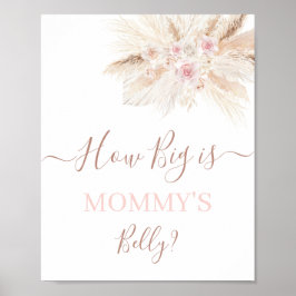 Blush pink Tropical Wie groß ist Mommy's Bauch-Zei Poster