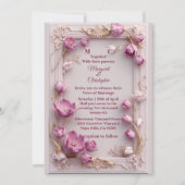Blush Pink Tulips Baroque Opulent Ivory Wedding  Einladung (Vorderseite)