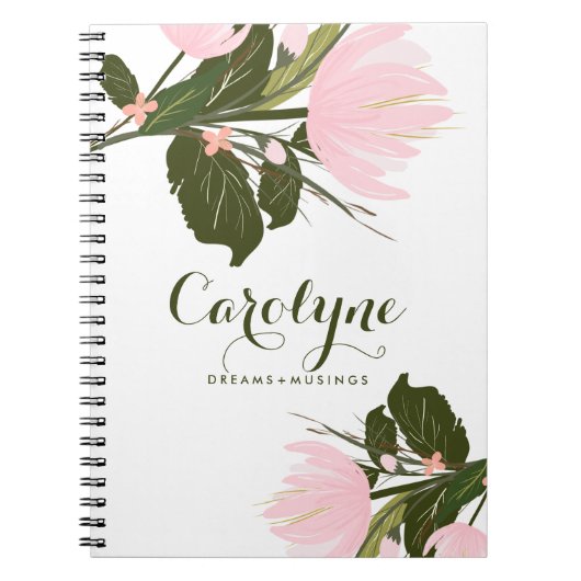 Blush Pink Tulips Personalisiertes Notebook Notizblock (Vorderseite)