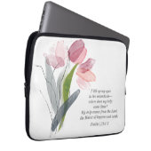 Blush Pink Tulips White Bible Verse Christlich Laptopschutzhülle (Vorne Rechts)