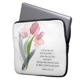 Blush Pink Tulips White Bible Verse Christlich Laptopschutzhülle (Vorderseite Links)