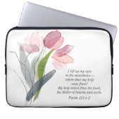 Blush Pink Tulips White Bible Verse Christlich Laptopschutzhülle (Vorderseite)