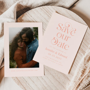 Blush Pink Typografy Wedding Save The Date