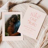 Blush Pink Typografy Wedding Save The Date