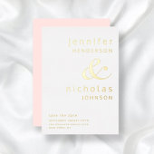 Blush Pink Typograph Wedding Save the Date Gold Folieneinladung