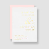 Blush Pink Typograph Wedding Save the Date Gold Folieneinladung