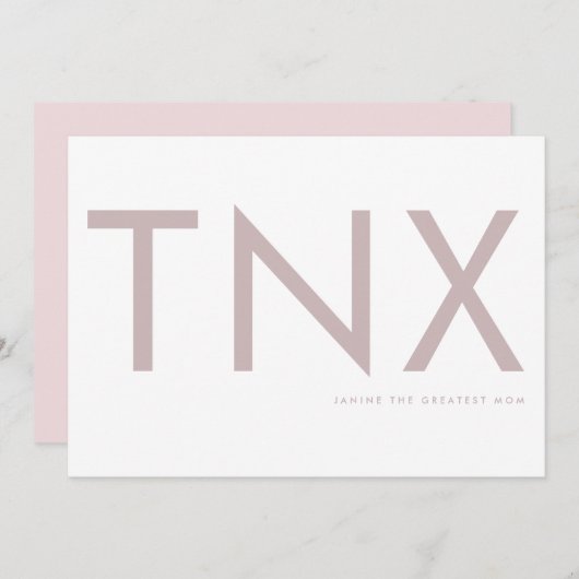 Blush Pink Ultra Modern Bold Big Danke Mutter (Vorne/Hinten)