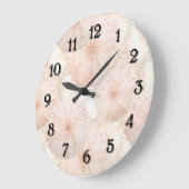 Blush Pink Umbrellas Stripes Große Wanduhr (Winkel)