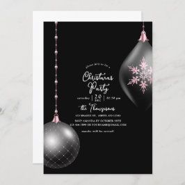 Blush Pink und Black Christmas Party Einladung