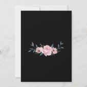 Blush Pink und Black Watercolor Bloral Wedding Einladung (Rückseite)