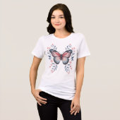 Blush Pink und Blue Butterfly Shirt (Vorderseite voll)
