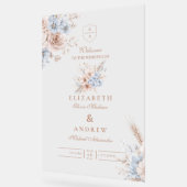 Blush Pink und Blue Watercolor Blumenzehen Acrylschild (Winkel)