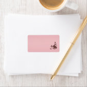 Blush Pink und Brown Floral Address Label Blank Adressaufkleber (Insitu)