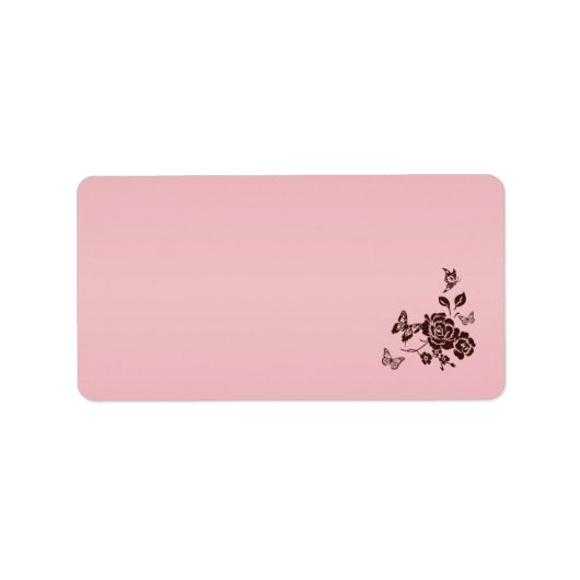 Blush Pink und Brown Floral Address Label Blank Adressaufkleber (Vorne)