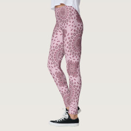 Blush Pink und Burgund Mandala Muster Leggings