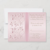 Blush Pink und Champagne Floral RSVP Card (Rückseite)