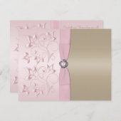 Blush Pink und Champagne Floral RSVP Card (Vorne/Hinten)