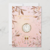 Blush Pink und Champagner Gold Silvester Einladung (Vorderseite)