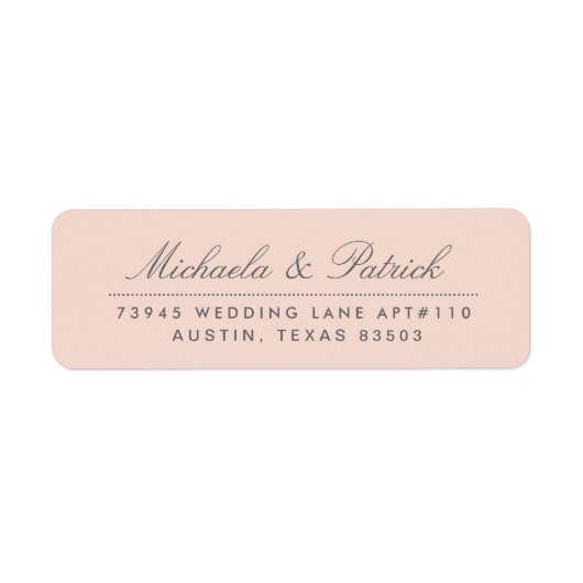 Blush Pink und Charcoal, Grau-Adressbezeichnungen (Vorne)