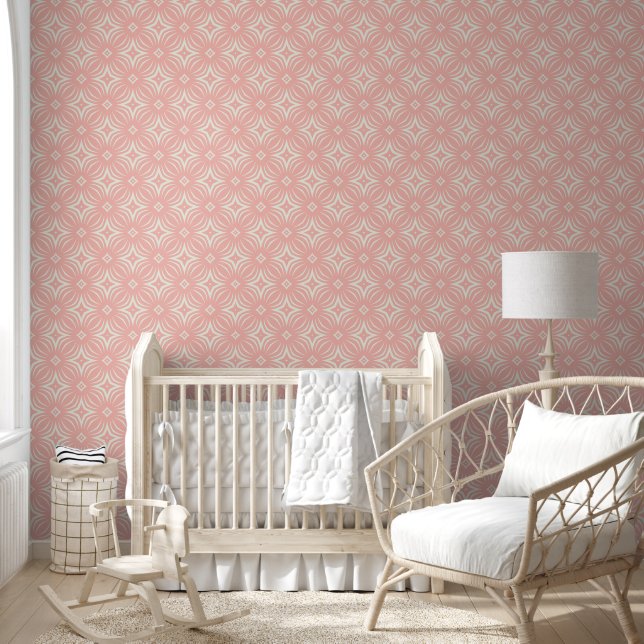 Blush Pink und Creme Infiniti Star Tapete (Kinder)