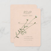 Blush Pink und Daisy Response Card eines Single RSVP Karte (Vorne/Hinten)