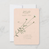 Blush Pink und Daisy Response Card eines Single RSVP Karte (Vorderseite)