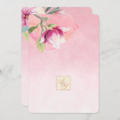 Blush Pink und Dusty Blue Magnolia Wedding2 Einladung (Vorne/Hinten)