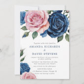 Blush Pink und Dusty Rose Blumenzehen Einladung (Vorderseite)