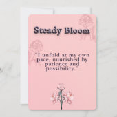 Blush Pink und Dusty Rose Peony Bloom Affirmation Mitteilungskarte (Vorderseite)