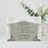 Blush Pink und Dusty Sage Wedding RSVP Einladung (Stehend Vorderseite)