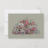 Blush Pink und Dusty Sage Wedding RSVP Einladung (Rückseite)