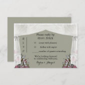 Blush Pink und Dusty Sage Wedding RSVP Einladung (Vorne/Hinten)
