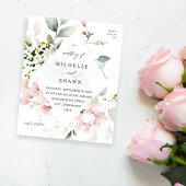 Blush Pink und Eukalyptus Floral Wedding Flyer