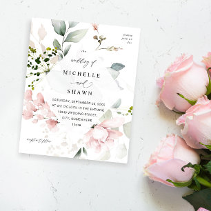 Blush Pink und Eukalyptus Floral Wedding Flyer