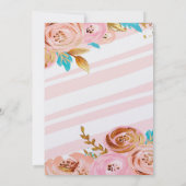 Blush Pink und Gold Aquamarin Peony Baby Dusche Einladung (Rückseite)