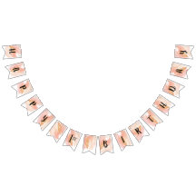 Blush Pink und Gold Birthday Bunting Flag