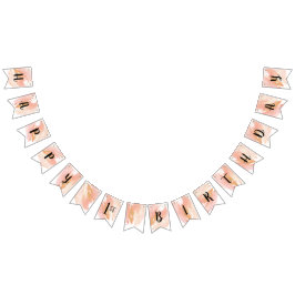 Blush Pink und Gold Birthday Bunting Flag Wimpelkette