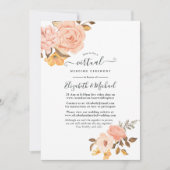Blush Pink und Gold Bloral Online Virtual Wedding Einladung (Vorderseite)