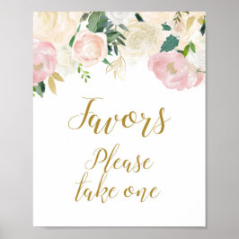 Blush Pink und Gold-Brautparty-Zeichen Poster