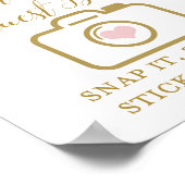 Blush Pink und Gold-Brautparty-Zeichen Poster (Ecke)
