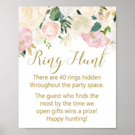 Blush Pink und Gold-Brautparty-Zeichen Poster