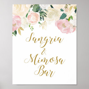 Blush Pink und Gold-Brautparty-Zeichen Poster